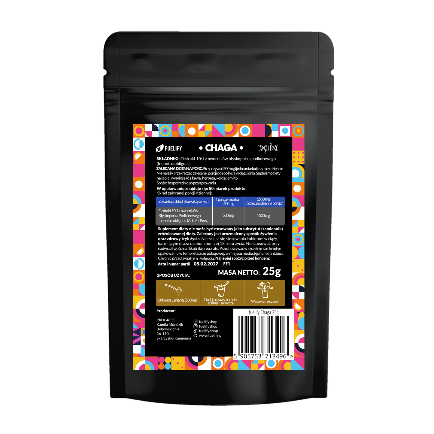 CHAGA (BŁYSKOPOREK PODKOROWY) MUSHROOM POWDER 10:1