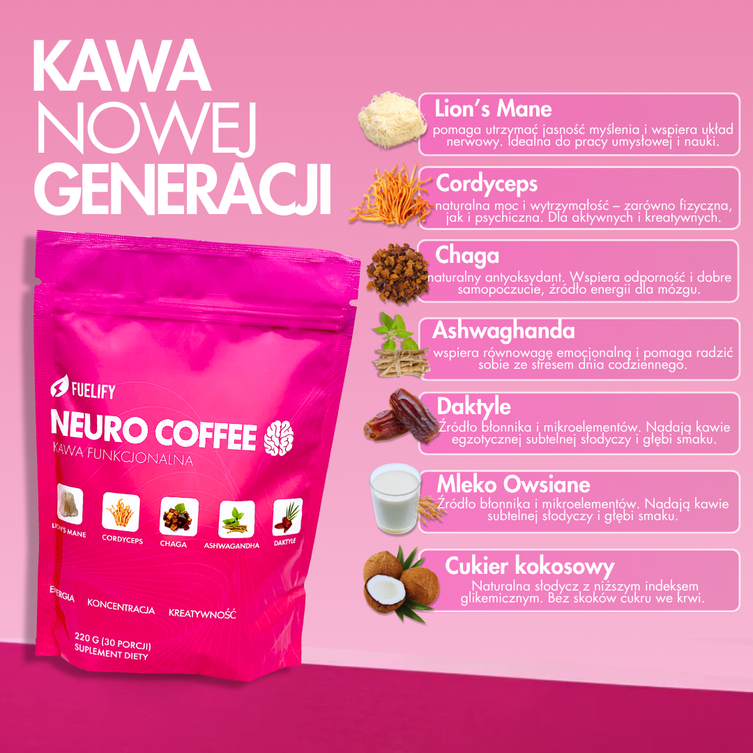 NEURO COFFEE - KAWA FUNKCJONALNA Z ADAPTOGENAMI