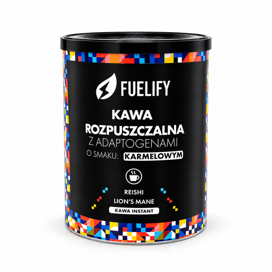 KAWA ROZPUSZCZALNA Z ADAPTOGENAMI (O SMAKU KARMELOWYM)